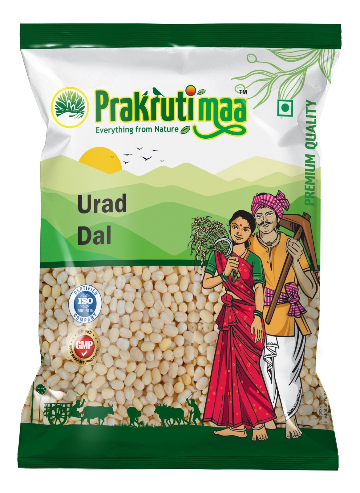 Prakrutimaa Premium Urad Dal (1Kg) | Split Black Gram
