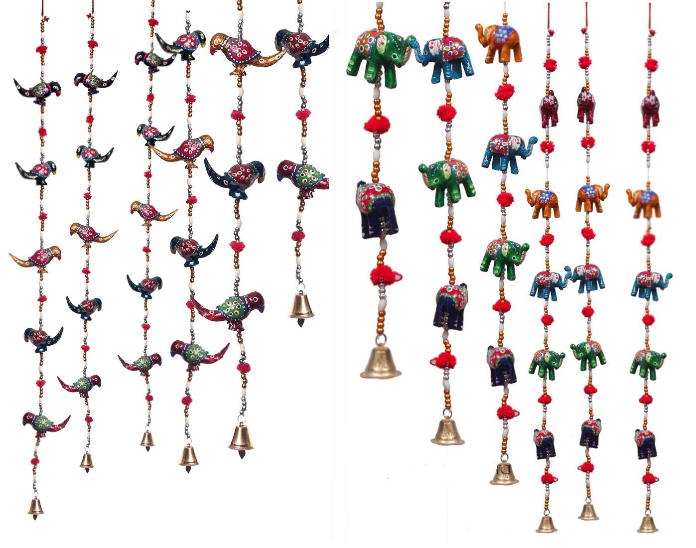 DreamKraft Paper Mache Door Hangings (96 cm, Multicolor)- Set of 4