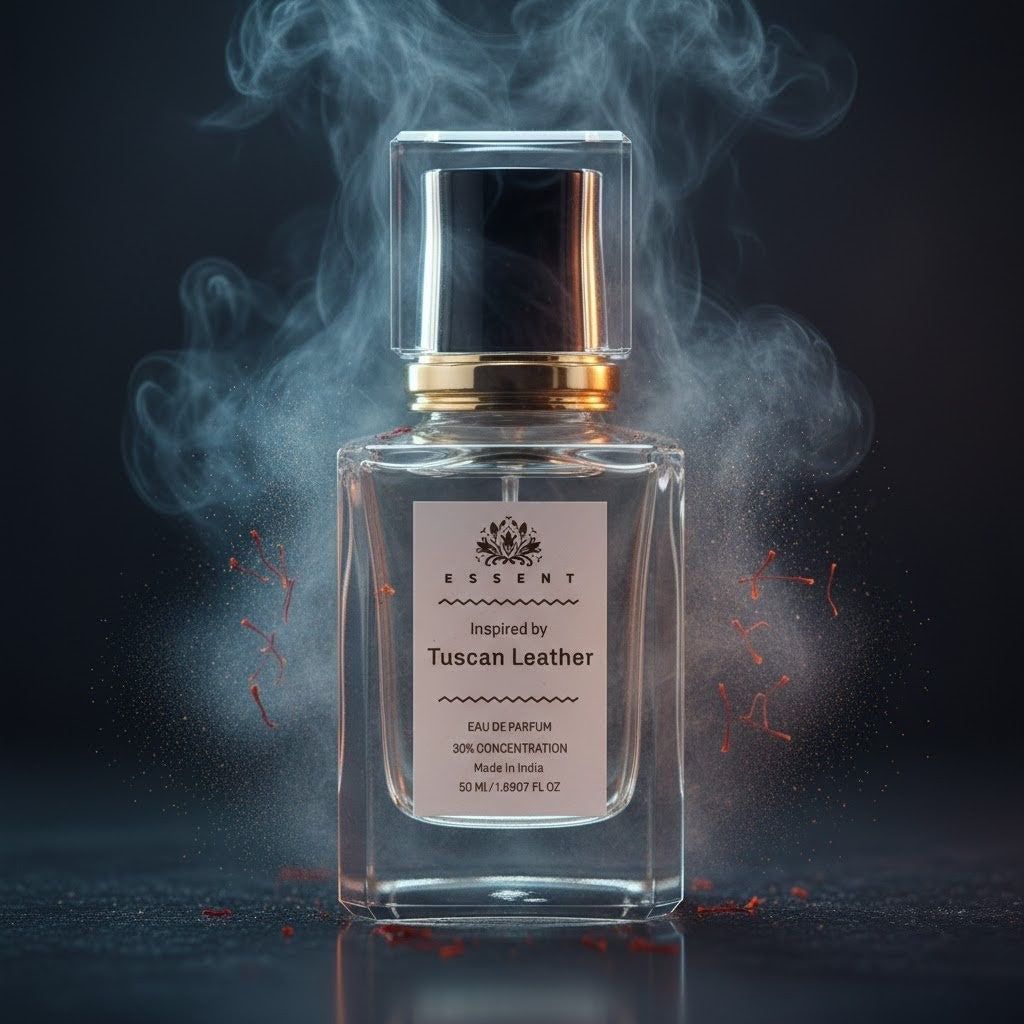 Essent Perfumes Tuscan Leather Eau de Parfum (EDP) – Rich Leather Smoky Woody Long Lasting Perfume – Unisex Fragrance