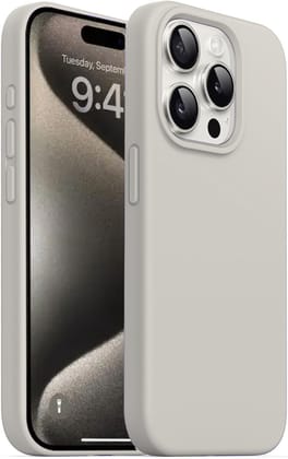 DIZORO Compatible for iPhone 15 Pro Case 6.1, Slim Liquid Silicone Case 3 Layers Full Covered Soft Gel Rubber Phone Case Protective Cover 6.1 Inch (Natural Titanium) DIZORO Compatible for iPhone 15 Pro Case 6.1, Slim Liquid Silicone Case 3 Layers Full Co