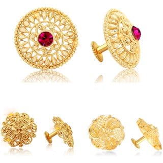 Sizzling Chunky Alloy Gold Plated Stud Earring Combo set For Women and Girls