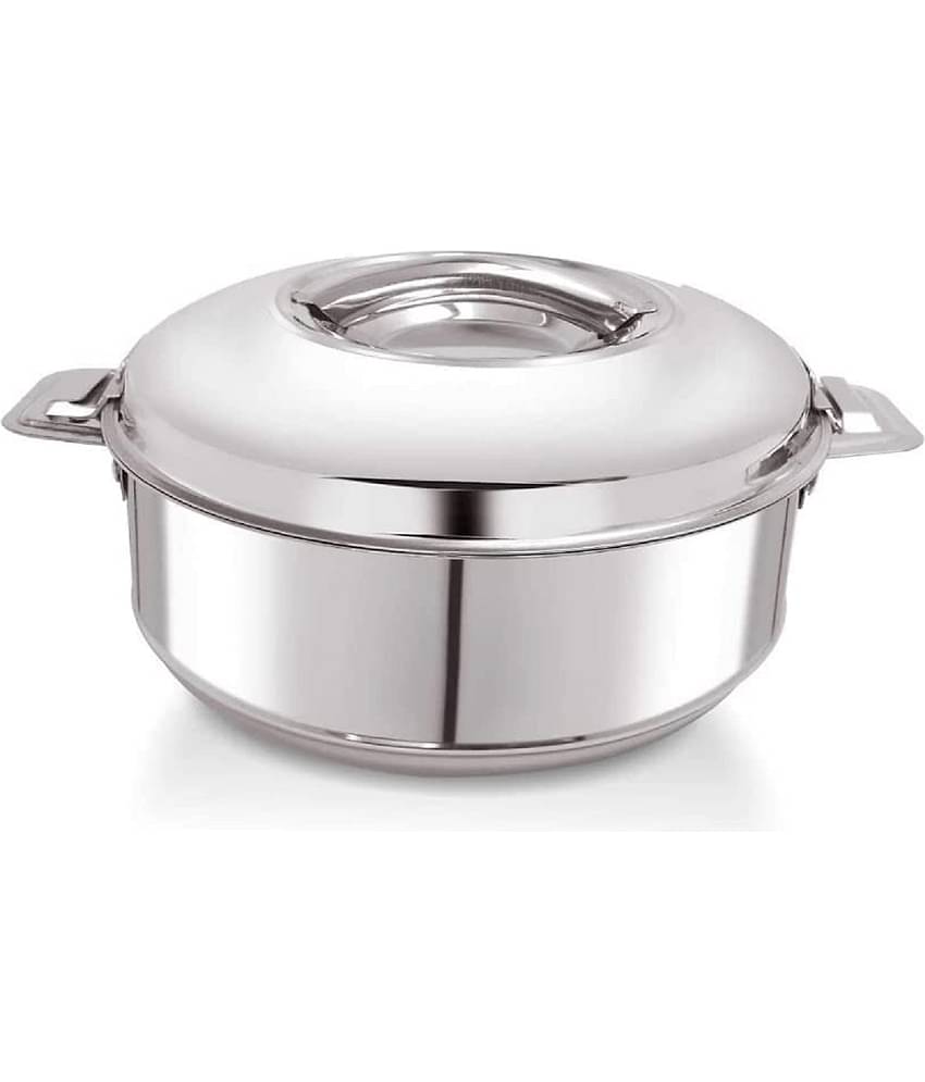 Dynore 2000 ML Silver Steel Thermoware Casserole ( Set of 1 , 2000 mL )