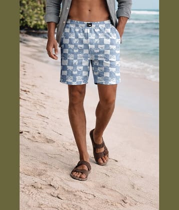 FTX Light Blue Cotton Blend Men's Shorts ( Pack of 1 )