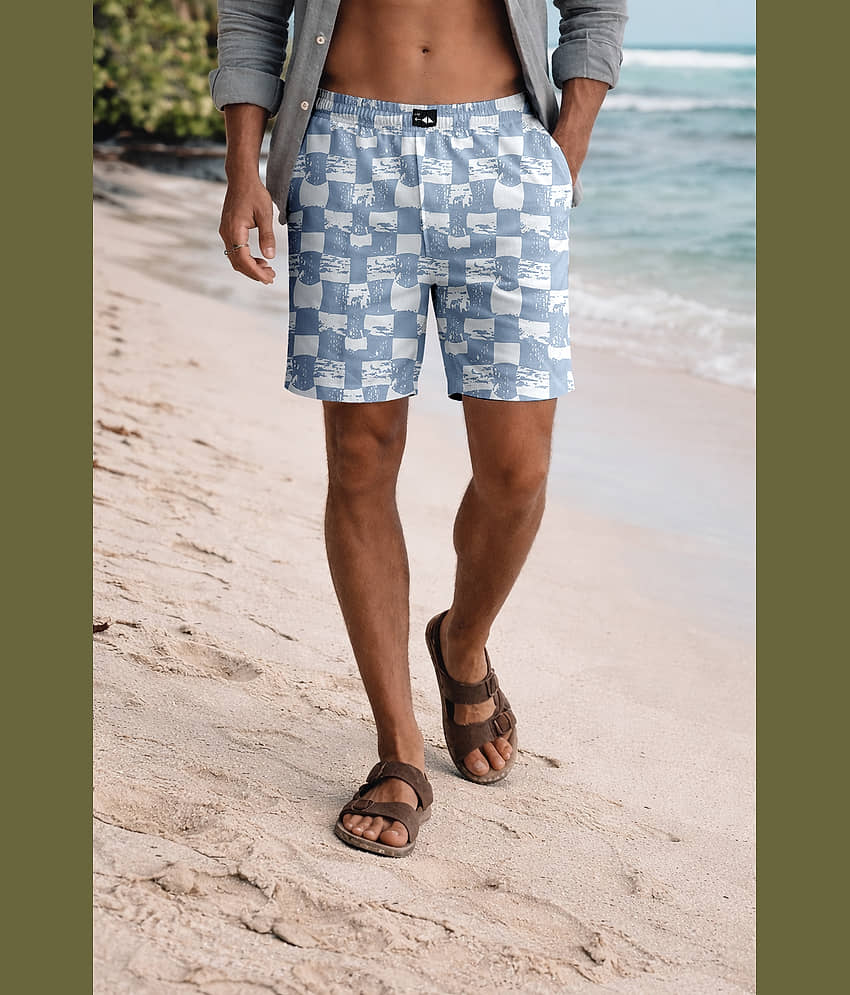 FTX Light Blue Cotton Blend Men's Shorts ( Pack of 1 )