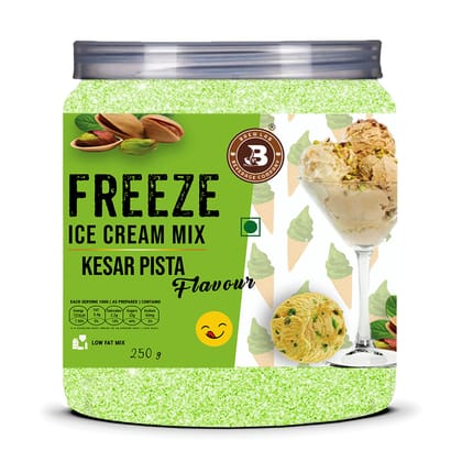 Brew Lab Instant Kesar Pista Freeze Ice cream Mix Powder | Easy To Make | Ready To Eat 250 gm