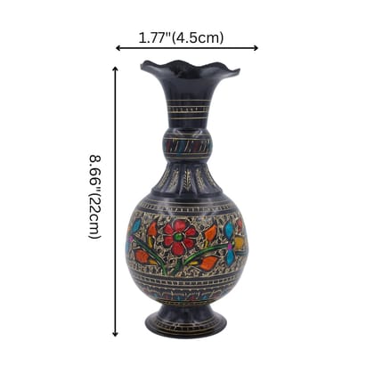 Brass Flower Vase Vintage Look - black
