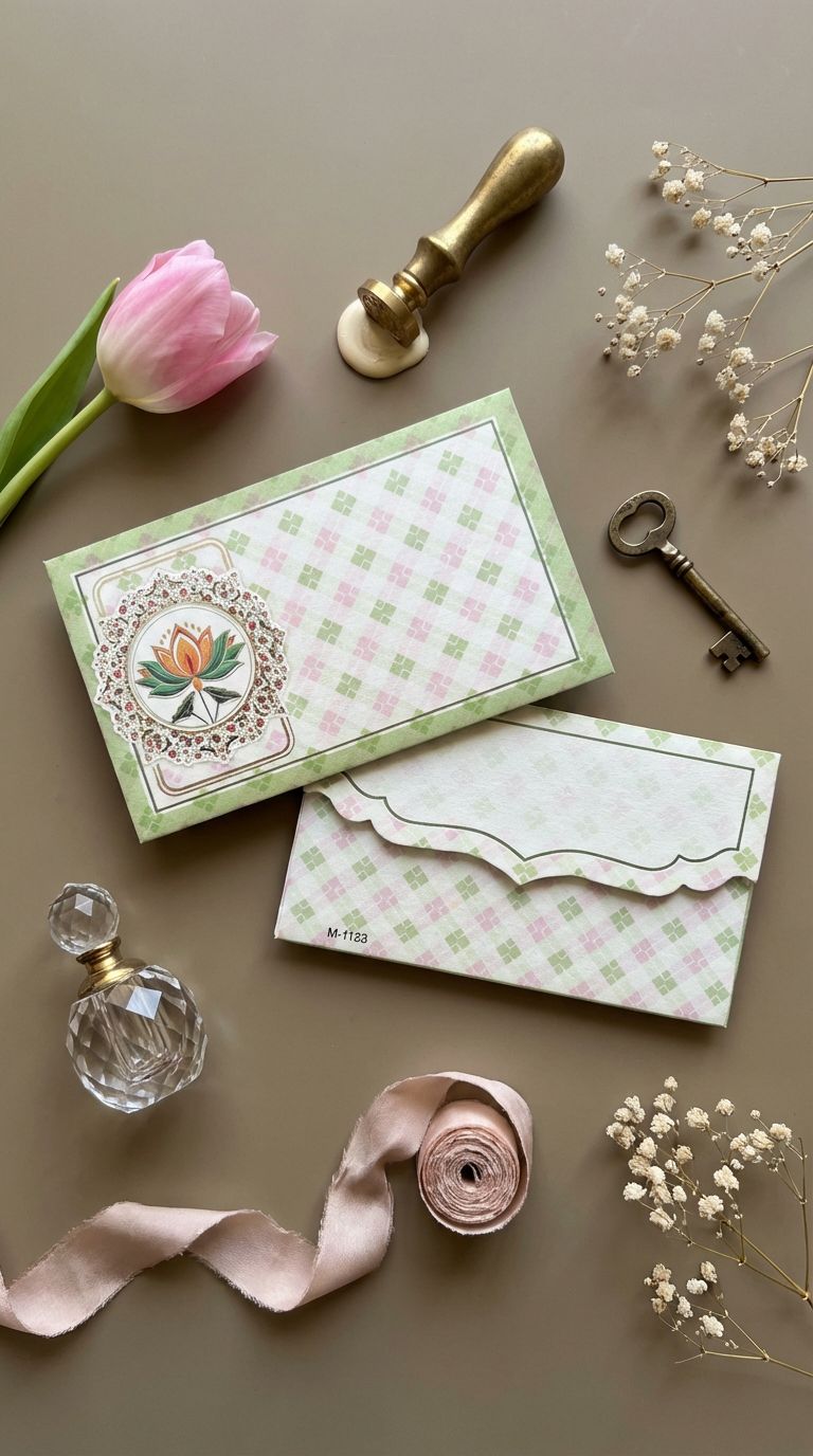 The Lotus Medallion Envelope – Traditional Festive Money Envelope for Shagun & Celebrations