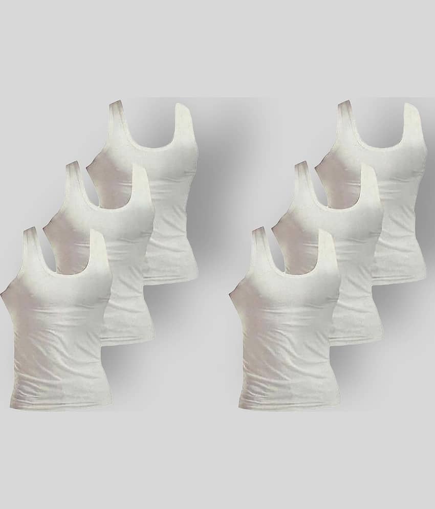 Rupa - White Cotton Men's Vest ( Pack of 6 )