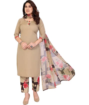 Kashvi Women Crepe Unstitched Dress Material ( Cream )