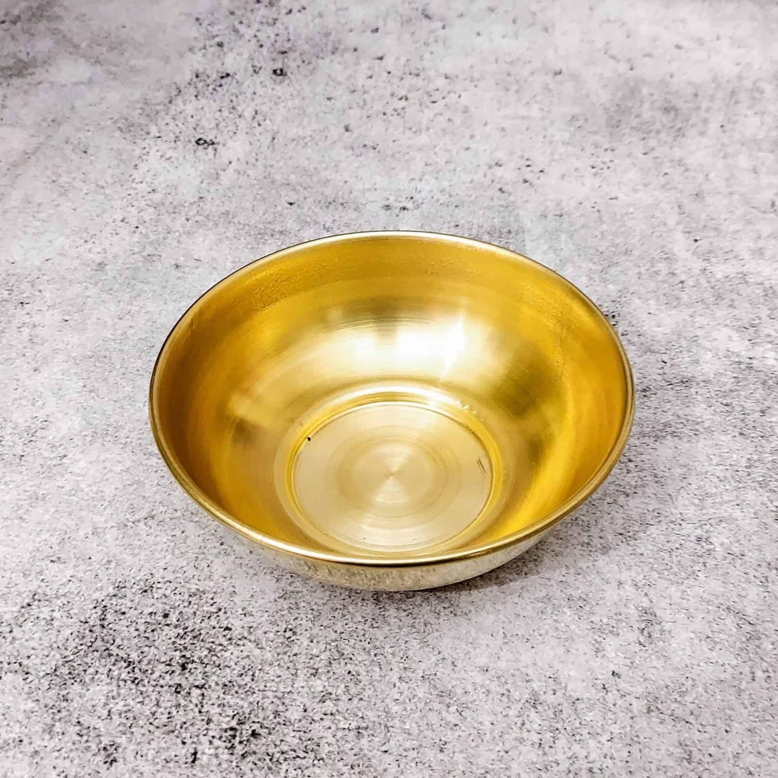 Brass Plain Bowl - 4 inch Diameter - Set of Two | Mini Brass Bowls for Versatile Use - Set of 2