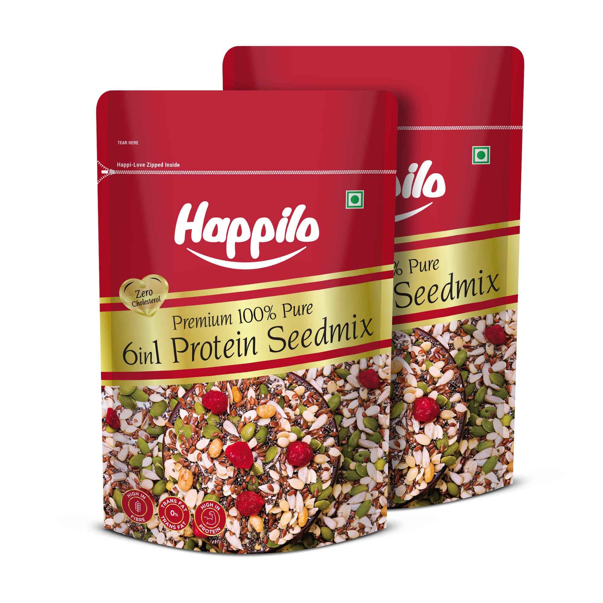 Happilo Premium 6 in 1 Super Seeds & Nuts Mix 250g (Pack of 2)