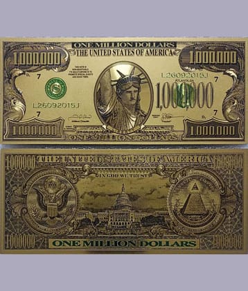 Hop n Shop - New 1000000 US Dollar 24Kt Gold Plated 1 Paper currency & Bank notes