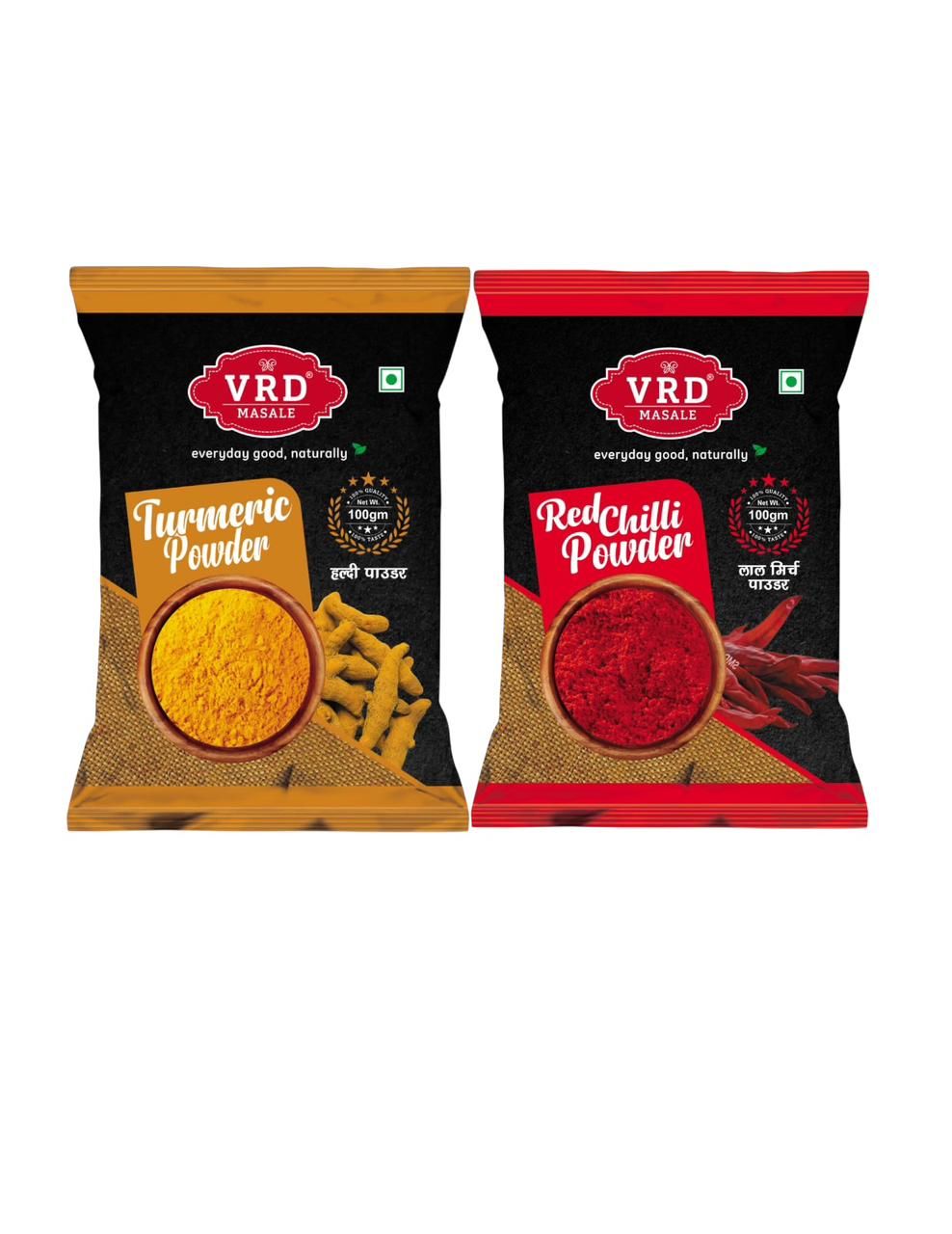 COMBO Red Chili Powder 100 GMs & Turmeric Powder 100GMs