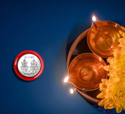Silver color Coin for Gift & Pooja (Metal is not silver) (Pack of 10)