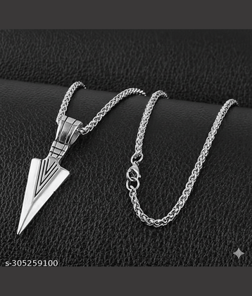 Thrillz Stainless Steel Silver Arrow Design Locket Pendant