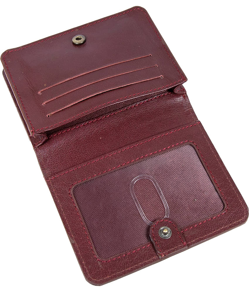 STYLE SHOES Leather Burgundy Women's Bi Fold Wallet ( Pack of 1 )