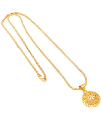 Jewar Mandi Neck Chain 24 kt Gold Plated with Locket Real Look Daily use for Women Girls Men 75780