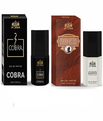 ST.JOHN Cobra Perfume & Narcotic Pocket Perfume For Men 10ml Each (20ml) - Pack of 2