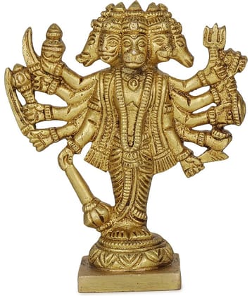 Shri Astha Vinayak Brass Punchmukhi hanuman Idol ( 3.5 cm )