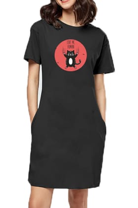 T-shirt Dress With Pockets - Love Me, Human (6 Colours) (Slim Fit)