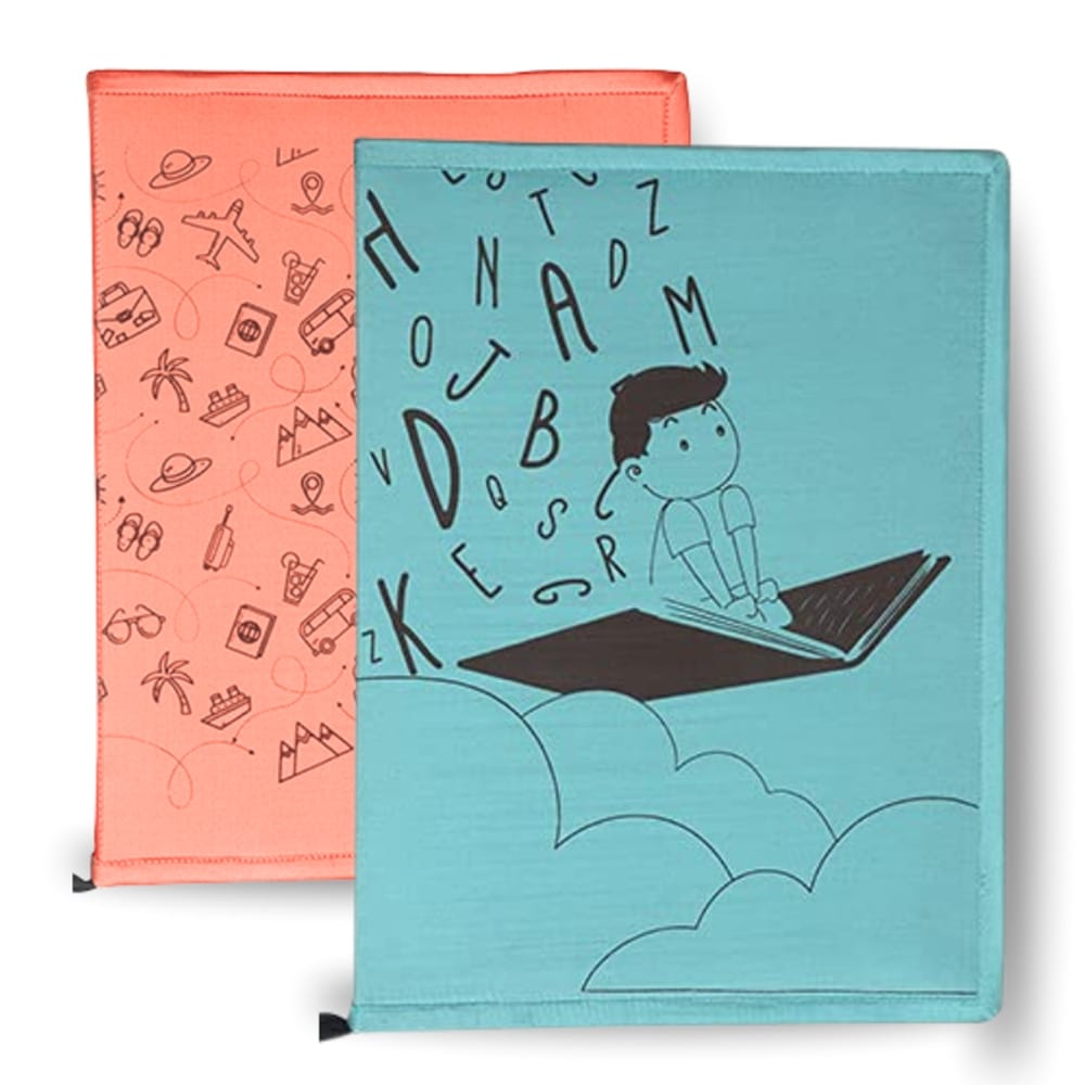Poly Silk Printed File Folders Blue and Peach