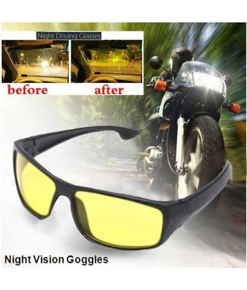mahek accessories Day & Night HD Vision Yellow Riding Goggles ( Pack of 1 )