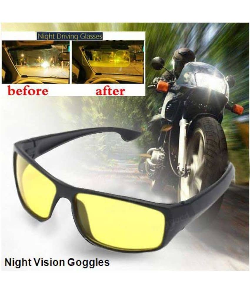 mahek accessories Day & Night HD Vision Yellow Riding Goggles ( Pack of 1 )