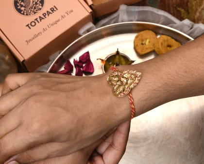 Lalit Gold Plated Silver Rakhi