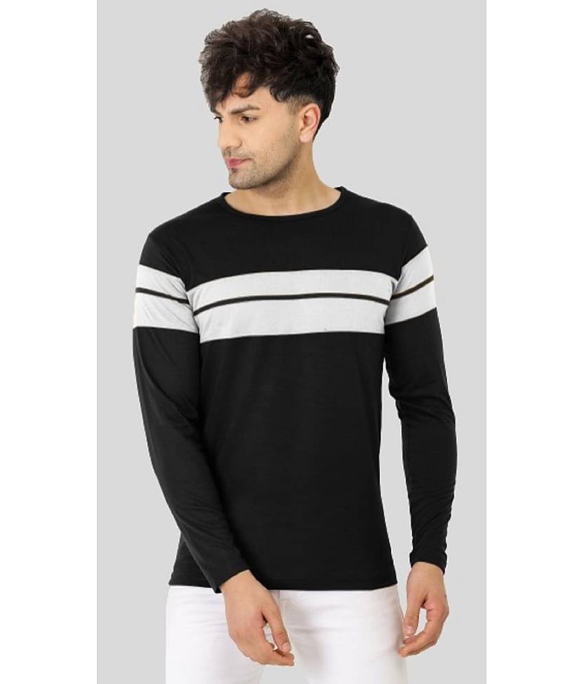 Leotude Pack of 1 Cotton Blend Regular Fit Men's T-Shirt ( Black )