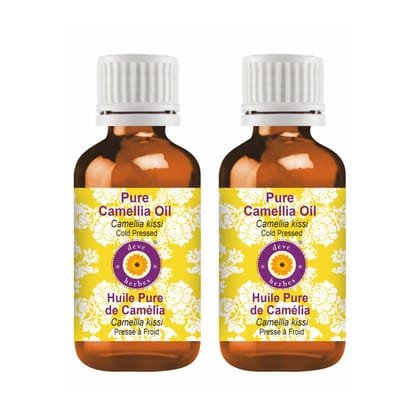 Deve Herbes Pure Camellia Oil (Camellia kissi) | Cold Pressed | Natural | Undiluted | For Diluting Essential Oils | For Hair, Skin & Massage | Men & Women | 10ml X 2 Deve Herbes Pure Camellia Oil (Camellia kissi) | Cold Pressed | Natural | Undiluted | Fo