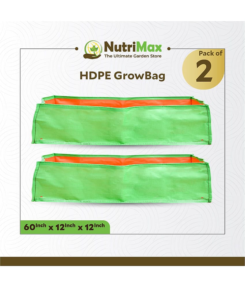 Nutrimax 200 GSM HDPE Grow Bags 60X12X12 inch Pack of 2 Outdoor Plant Bag