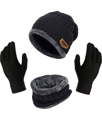 Alamos Black Woollen Women's Cap ( Pack of 1 )