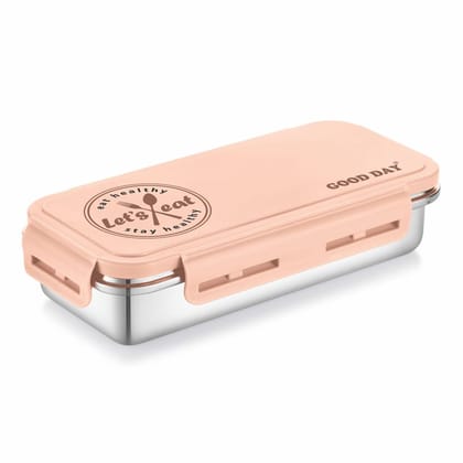 Good Day Passion Stainless Steel Lunch Box with Airtight Lid, Peach (600ml +150ml) Good Day Passion Stainless Steel Lunch Box with Airtight Lid, Peach (600ml +150ml)