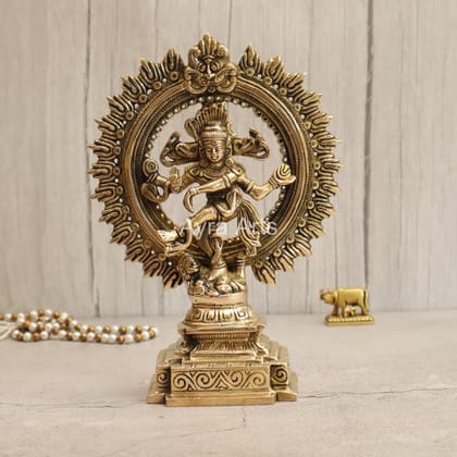 Lord Shiva as Nataraja Handmade Brass Statue - 10 Inch Height Lord Shiva as Nataraja Handmade Brass Statue - 10 Inch Height