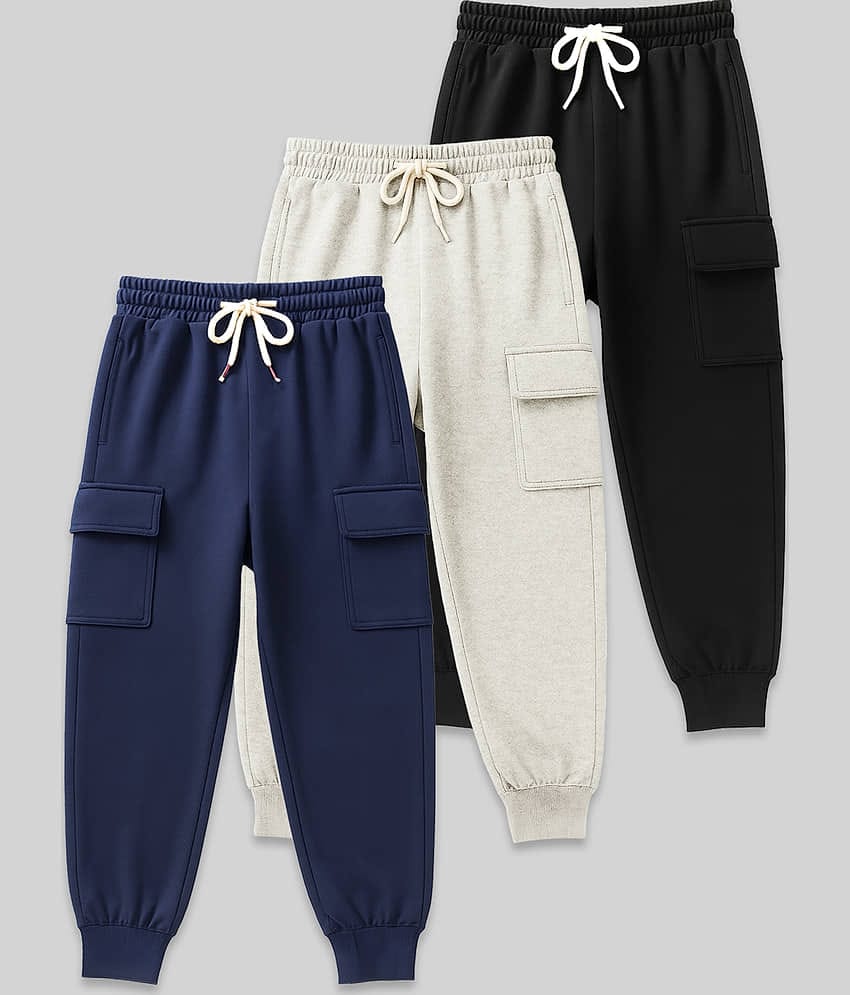 Kuchipoo Pack of 3 Boys Cotton Blend Trackpant ( Multicolor 12 )