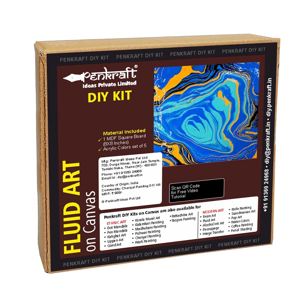 Fluid Art on Canvas DIY Kit by Penkraft