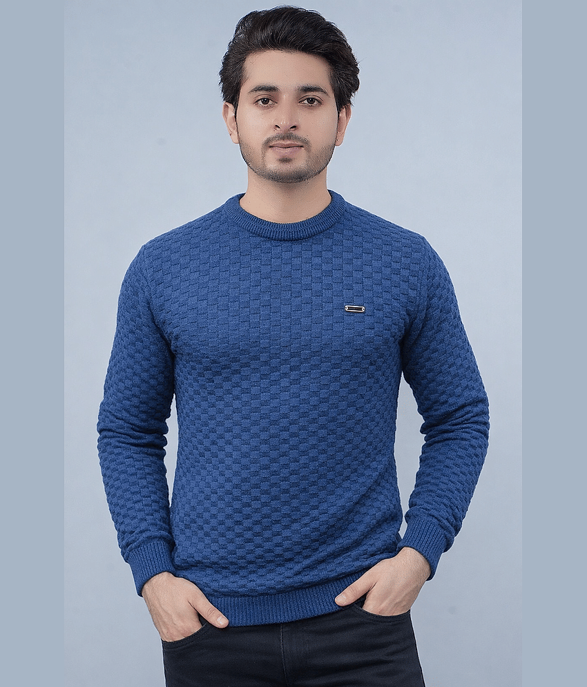 FEVERFEW Cotton Blend Round Neck Men's Full Sleeves Pullover - Light Grey ( Pack of 1 )
