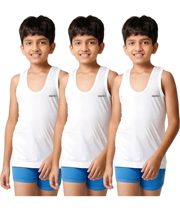 INNERO Pack of 1 Boys Cotton Vest ( White )