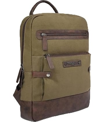 Police 20 Ltrs Canvas Backpack *For Men & Women ( Olive )