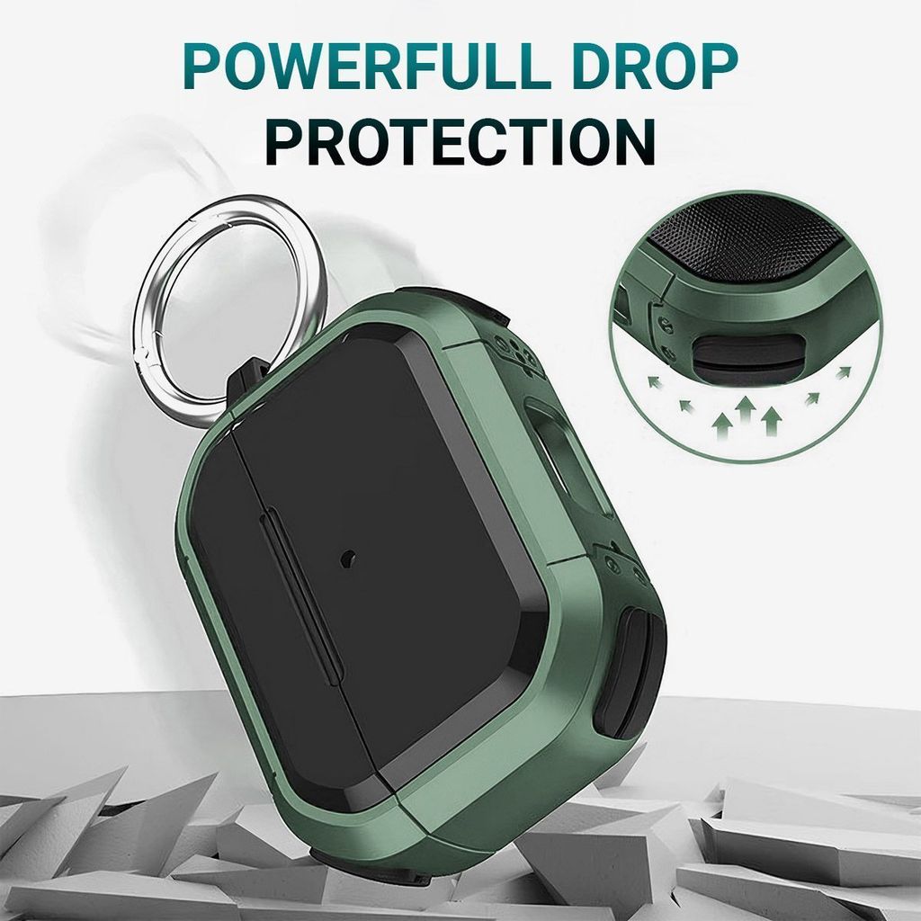 LIRAMARK Tough Rugged Hard Shell Armor case Cover for Airpods Pro 2 Case (2023/2022), AirPods Pro 2nd Generation Cover (Green)