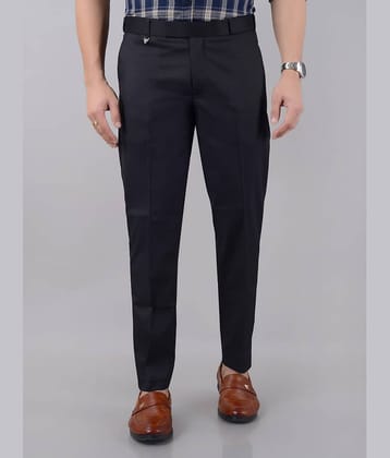 VILLAIN Slim Flat Men's Formal Trouser - Black ( Pack of 1 )