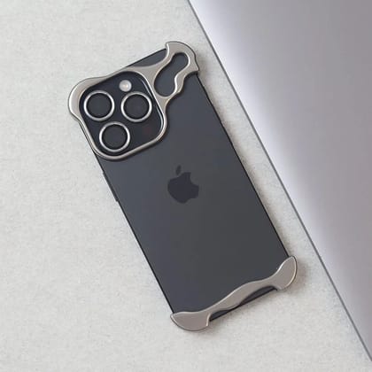 Premium Skeleton Luxury iPhone Samsung Sleek Aluminium Metal Bumper Case With Camera Lens Protection-iPhone 13 / Dark Blue