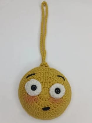 Handmade crochet emoji Pouch, cute emoji coin pouch, air pods pouch, keychain pouch, bag charm, multi A purpose storage  Pouch Pack Of 5