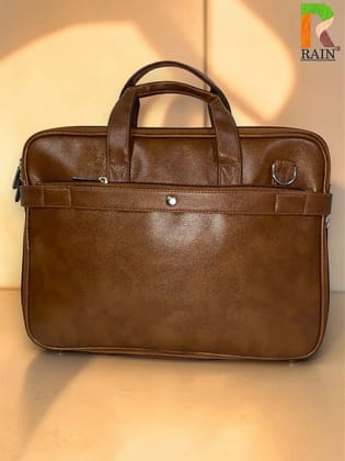 Office Laptop Bag With Shoulder Tan Colour