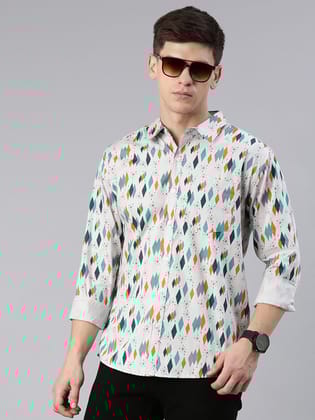 Grey Printed Full Sleeves Shirt-38