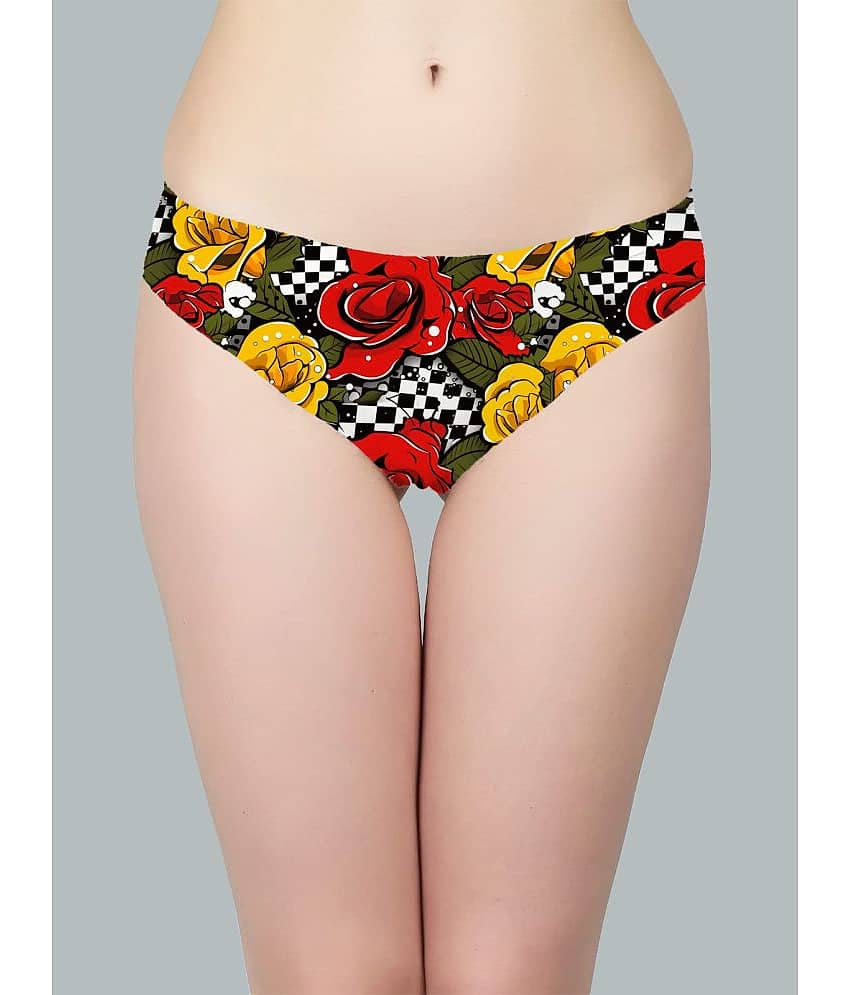 D Naked Cotton Lycra Printed Women's Bikini ( Multi Color )