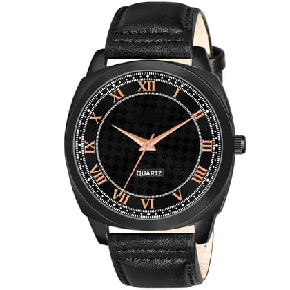 Black Cubic Designer Printed Dial Analog Watch for Men LR87