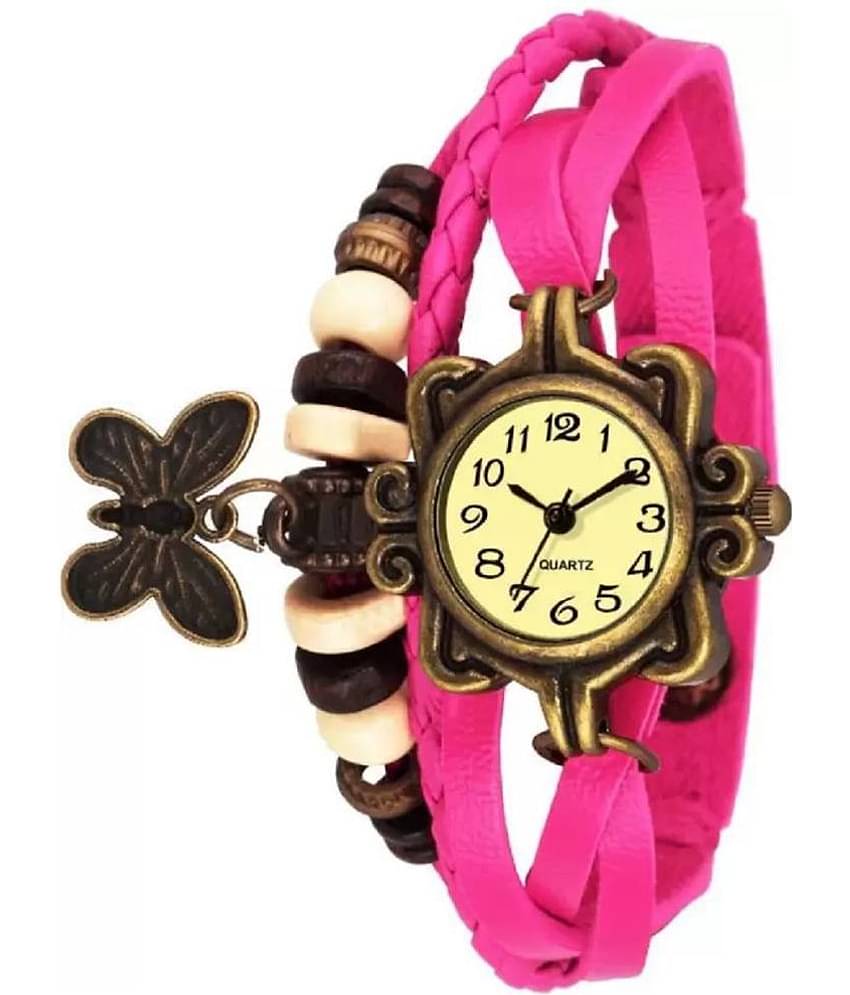 Cosmic - Pink Leather Analog Womens Watch
