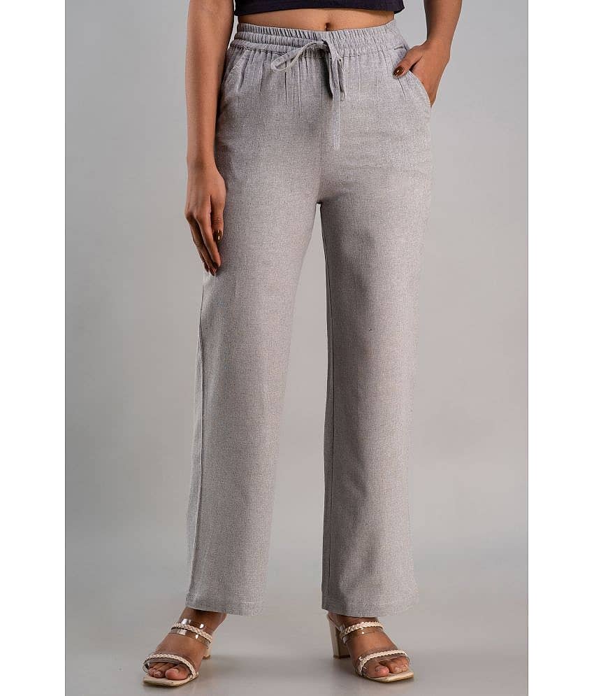 MAUKA - Light Grey Rayon Women's Palazzo ( Pack of 1 )