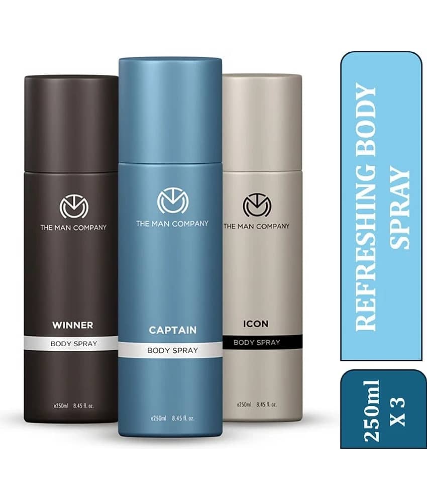 The Man Company Captain, Winner and Icon 3x250ml Deodorant Spray for Men 250 ml ( Pack of 3 )